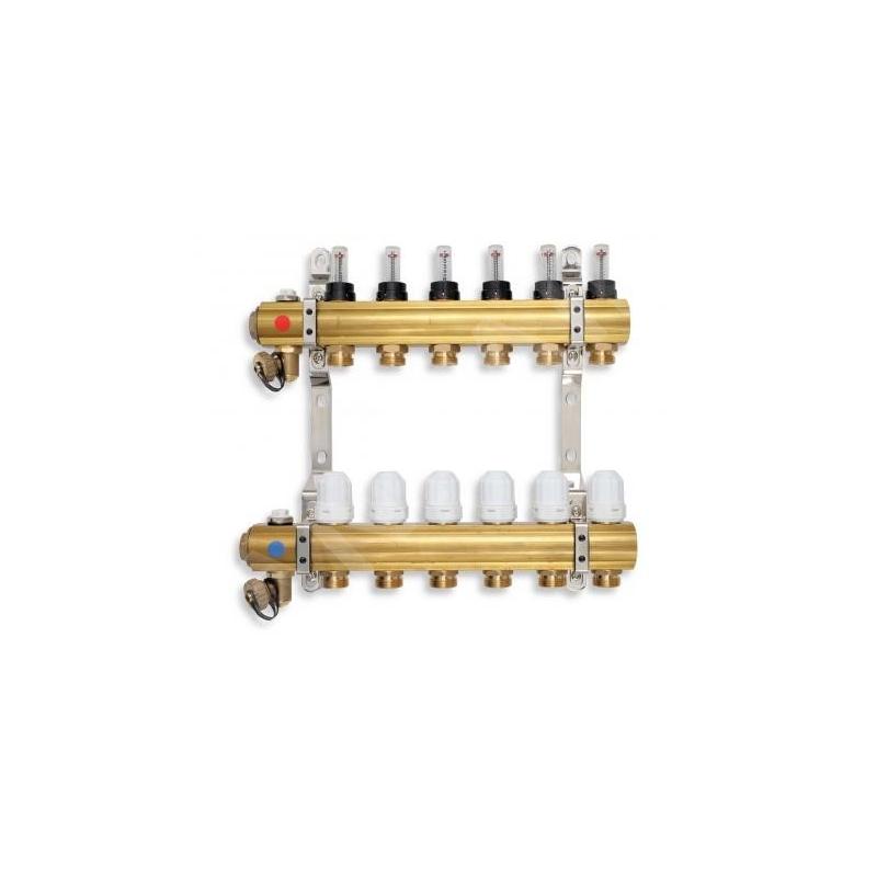 Novaservis Matériel de plomberie - Collecteur avec vannes thermostatiques, rég. avec vannes de débit mécaniques, 10 circuits