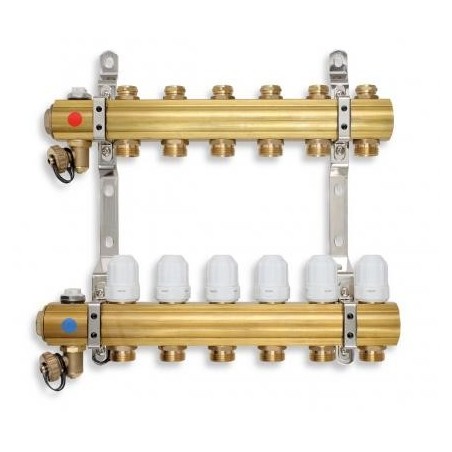 Novaservis Matériel de plomberie - Collecteur avec vannes de contrôle, thermostatiques et mécaniques, 6 circuits RZ06S