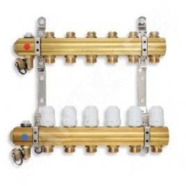 Novaservis Matériel de plomberie - Collecteur avec vannes de contrôle, thermostatiques et mécaniques, 8 circuits RZ08S
