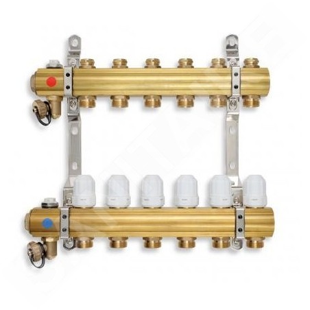 Novaservis Matériel de plomberie - Collecteur avec vannes de contrôle, thermostatiques et mécaniques, 8 circuits RZ08S