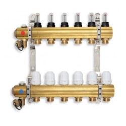 Novaservis Matériel de plomberie - Collecteur avec vannes thermostatiques, rég. avec vannes de débit mécaniques, 12 circuits