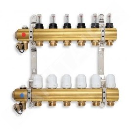 Novaservis Matériel de plomberie - Collecteur avec vannes thermostatiques, rég. avec vannes de débit mécaniques, 11 circuits