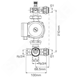 Novaservis Matériel de plomberie - Assemblage pour collecteur avec pompe G1" GM40GPA