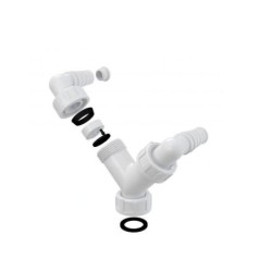 Alcadrain Accessoires - Coude double G1" avec clapet anti-retour P148Z
