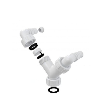 Alcadrain Accessoires - Coude double G1" avec clapet anti-retour P148Z