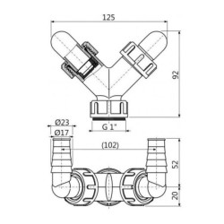Alcadrain Accessoires - Coude double G1" avec clapet anti-retour P148Z