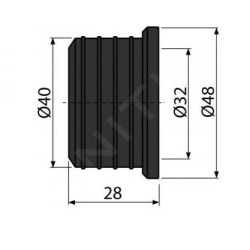 Alcadrain Accessoires - Réducteur de tube 40/32, caoutchouc Z0003-ND