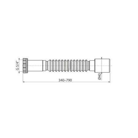 Alcadrain Accessoires - Connexion flexible 5/4 "x40 mm, métal A740