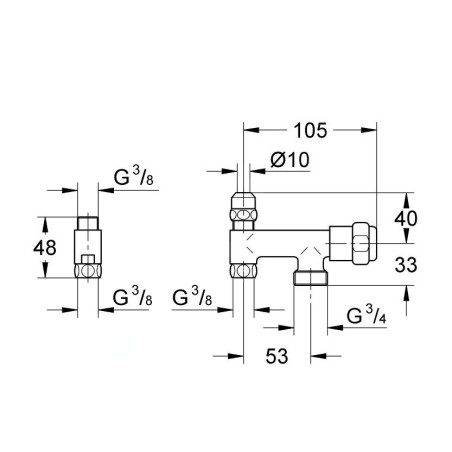 Grohe Eggemann - Vanne d’angle WAS d’origine, chrome 41031000
