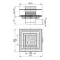 Alcadrain Douchegoten - Siphon de sol, côté 105x105 mm, diamètre 50 mm, 2ème niveau d'isolation, obturateur d'odeurs SMART,