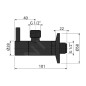 Alcadrain Tapkraan - Vanne d'angle avec filtre, noir mat ARV003-BLACK