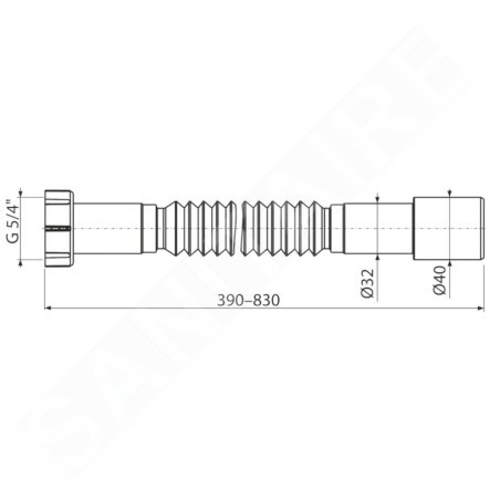Alcadrain Accessoires - Raccordement flexible 5/4x32/40 A750