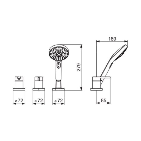 Hansa Designo - Mitigeur de baignoire, installation à 3 trous, chrome 53259063