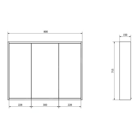 Sapho Batu - Armoire miroir avec éclairage LED, 800x710x150 mm, blanc 1141131