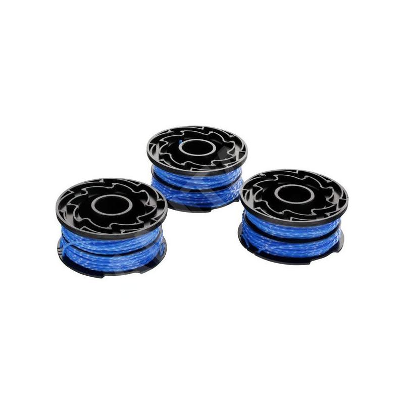 BLACK+DECKER Accessoires - Fil de remplacement REFLEX PLUS 1,5 mm, longueur 25 m, 3 pièces A6441X3-XJ