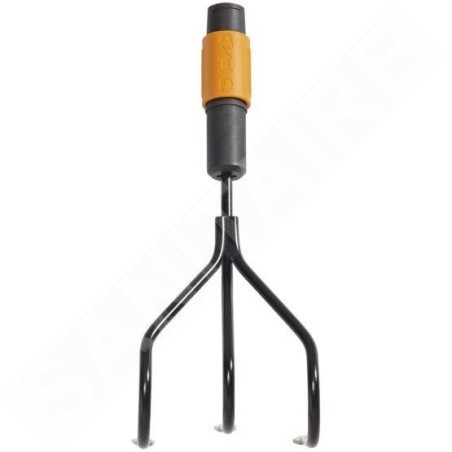 FISKARS Outils de jardinage - Griffe piocheuse à 3 dents spatulées, QuikFit, sans manche 1000680