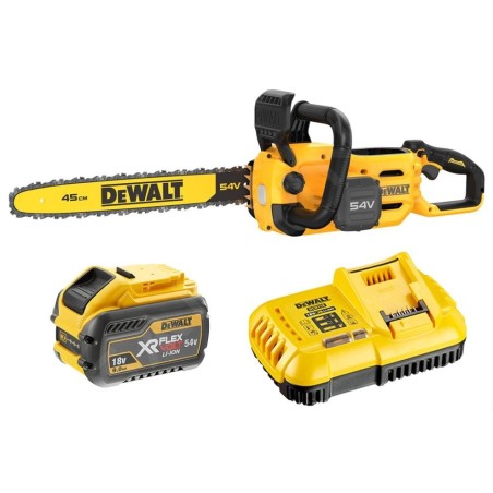 DeWALT Outillage - Tronçonneuse sans fil XR FLEXVOLT 54V, 45 cm, batterie 9 Ah DCMCS574X1