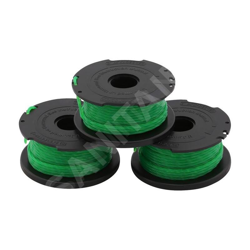 BLACK+DECKER Accessoires - Fil de remplacement REFLEX/AFS 2,0 mm, longueur 6 m, 3 pièces A6486-XJ