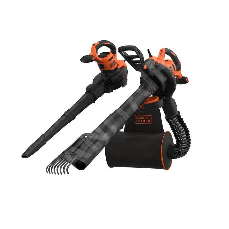BLACK+DECKER Outils de jardinage - Aspirateur de jardin électrique 3en1, avec râteau, 3000 W BEBLV301-QS