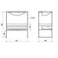 Sapho Ska - Console pour lavabo 745x850x455 mm, 1 tiroir, noir mat/blanc SKA602 Sapho Ska - Console pour lavabo 745x850x455 mm, 1 tiroir, noir mat/blanc SKA602