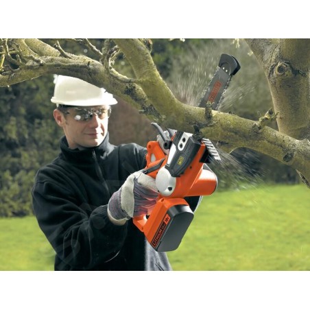 BLACK+DECKER Outils de jardinage - Tronçonneuse sans fil 18V 20 cm, 1 batterie 2.0 Ah Li-ion, chargeur GKC1820L20-QW
