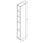 Sapho Espace - Armoire à étagères ouverte 200x1720x320 mm, pin rustique ESC100-1616