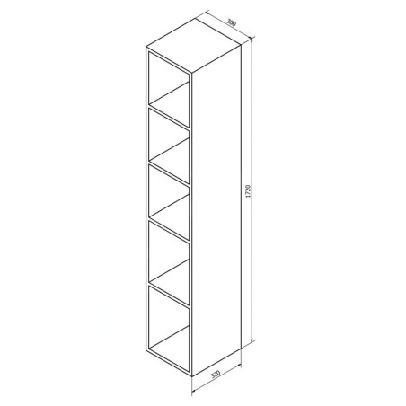 Sapho Espace - Armoire à étagères ouverte 300x1720x320 mm, blanc ESC160-3030