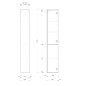 Sapho Espace - Armoire 250x1720x320 mm, 1 porte gauche/droite, blanc mat ESC120-3131