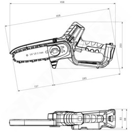 Metabo Outillage - Scie d'élagage sans fil 18V 15 cm, sans batterie ni chargeur 600856840