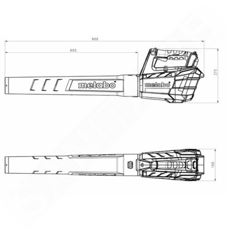 Metabo Outillage - Souffleur de feuilles sans fil 18V, sans batterie ni chargeur 601607850