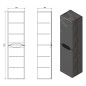 Sapho Wave - Armoire 350x1400x300 mm, 2 portes, blanc WA245-3030