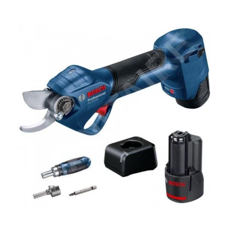 Bosch Outils de jardinage - Sécateur sans fil 12V, 2 batteries 3.0 Ah, chargeur 06019K1021