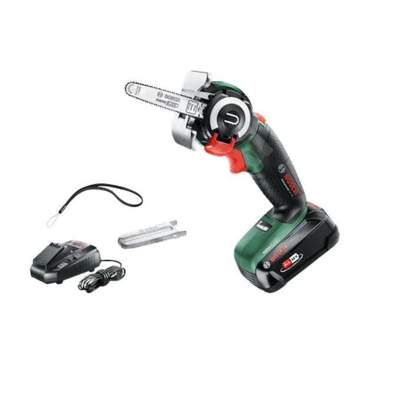 Bosch Outillage - Scie d'élagage sans fil 18V 2,5 cm, 1x batterie 2,5 Ah Li-Ion, chargeur 06033D5101