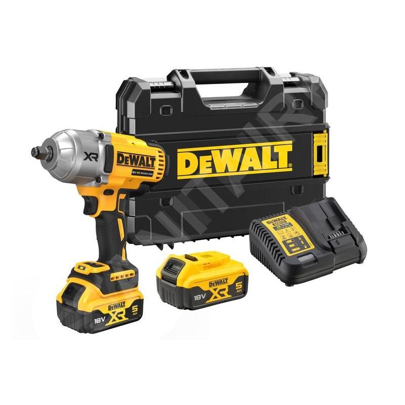 DeWALT Outillage - Clé à chocs AKU 18V, 2x batterie 5,0 Ah XR, chargeur DCF900P2T