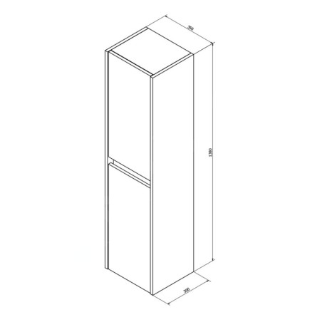 Sapho Nirona - Armoire 350x1400x300 mm, 2 portes, chêne Mocca NR350-1212