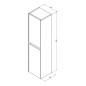 Sapho Nirona - Armoire 350x1400x300 mm, 2 portes, chêne Mocca NR350-1212