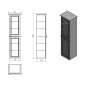 Sapho Violeta - Armoire 350x1400x300 mm, droite, 2 portes, blanc VI165-3131