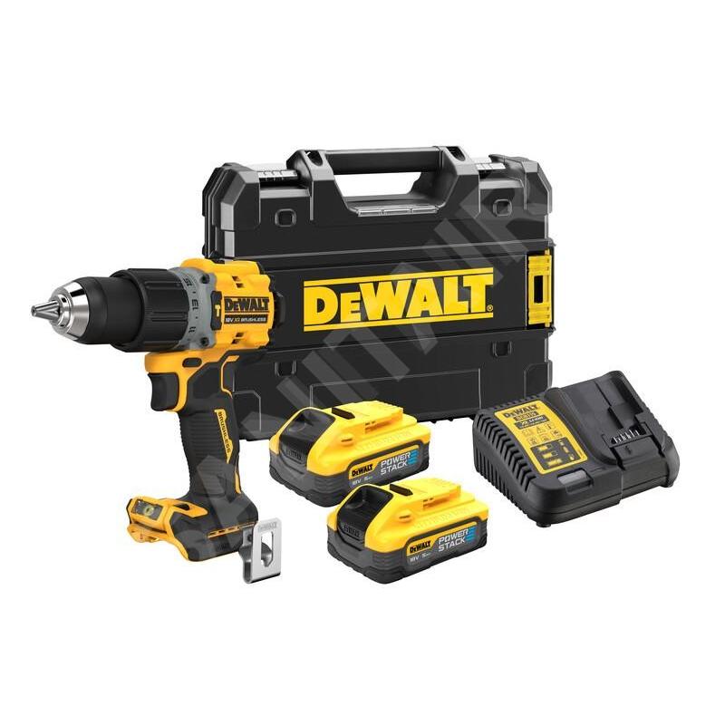 DeWALT Outillage - Perceuse-visseuse sans fil 18V avec percussion, 2x batterie 5 Ah XR POWERSTACK DCD805H2T