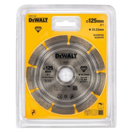 DeWALT Accessoires - Lame de scie diamantée segmentée 125 x 22,2 mm pour cloisons sèches DT3711
