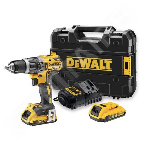 DeWALT Outillage - Perceuse-visseuse à percussion sans fil 18V, 2 batteries 2Ah XR DCD796D2
