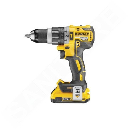 DeWALT Outillage - Perceuse-visseuse à percussion sans fil 18V, 2 batteries 2Ah XR DCD796D2