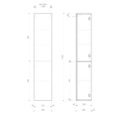 Sapho Espace - Armoire, 350x1720x320 mm, 2 portes, blanc brillant ESC230-3030