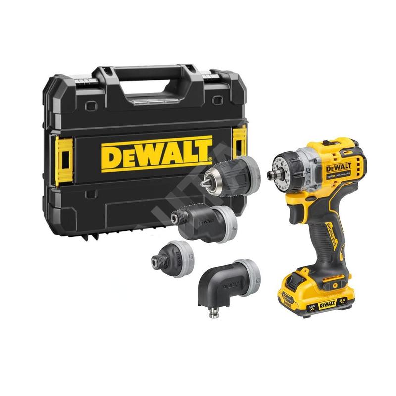 DeWALT Outillage - Perceuse 12V AKU 4in1, 2x batterie 3,0 Ah XR, chargeur DCD703L2T