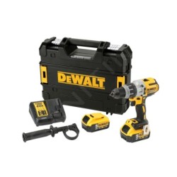 DeWALT Outillage - Perceuse-visseuse à percussion sans fil 18V, 2 batteries 5,0 Ah Li-lon, chargeur DCD996P2