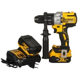 DeWALT Outillage - Perceuse-visseuse à percussion sans fil 18V, 2 batteries 5,0 Ah Li-lon, chargeur DCD996P2