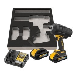 DeWALT Outillage - Clé à chocs AKU 18V, 2x batterie 5,0 Ah POWERSTACK, housse en caoutchouc, chargeur DCF961H2G