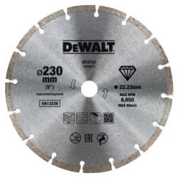 DeWALT Accessoires - Lame de scie diamantée segmentée 230 x 22,2 mm pour cloisons sèches DT3731