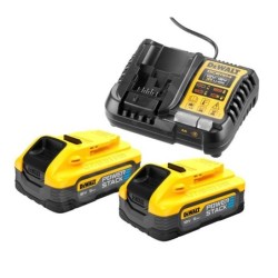DeWALT Accessoires - Set de chargeur 4A, et de 2 accumulateurs 18 V POWERSTACK 5,0 Ah DCB1104H2