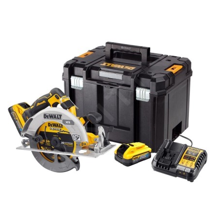 DeWALT Outillage - Scie circulaire sans fil 18 V, 2 batteries 5,0 Ah DCS573H2T