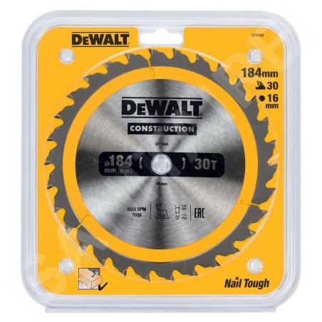 DeWALT Accessoires - Lame de scie circulaire 184 x 16 mm, 30 dents DT1940